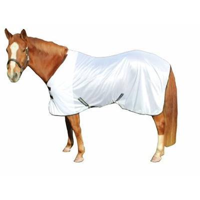 TuffRider Comfy Mesh Fly Sheet | UV Protection Horse Sheet, Standard Neck, 130 Grams Breathable Polyester Mesh - White - 81