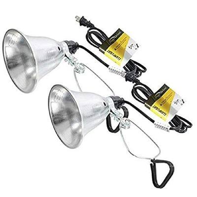 Simple Deluxe Clamp Lamp Light 60 Watt with 5.5 Inch Aluminum Reflector (no Bulb Included), 6 Feet Cord, 2 Pack, Black