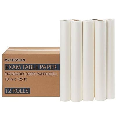 McKesson Medical Exam Table Paper Rolls, Spa, 18 in x 125 ft, 12 Rolls | Diaper Changing, Nursing, Chiropractor, Patternmaking, Tracing, Premium Crepe