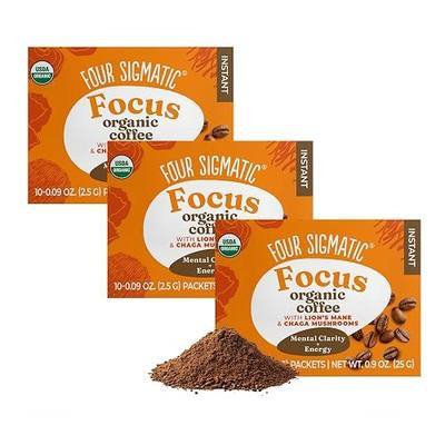Four Sigmatic Mushroom Mix Coffee Lion's Mane | Focus | Pack of 3 (30 Packets Total)