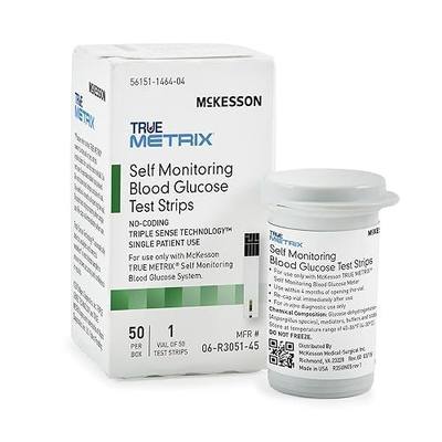 McKesson True METRIX Blood Glucose Test Strips for Diabetes, 50 Strips | Blood Glucose Test Strips