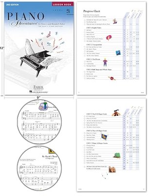 Piano Adventures Level 2A Learning Library Set By Nancy Faber - Lesson, Theory, Performance, Technique & Artistry Books & Juliet Music Piano Keys 88/61/54/49 Full Set Removable Sticker