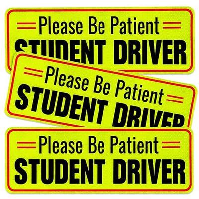 Signs Authority Student Driver Car Magnet Set of 3 - Reflective 10 Inch Magnetic Signs for Cars - New Driver Magnet for Vehicle - Student Drivers Sticker for Car Safety and Visibility