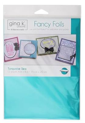 Gina K. Designs for Therm O Web - 18033 Fancy Foils, 6" x 8" Sheets, Turquoise Sea 12 Count