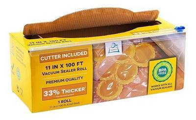 OutOfAir 11" x 100' Vacuum Sealer Bags Rolls & Dispenser Cutter Box - BPA Free, 4 mil thick - Great for Sous Vide - Works with Food Saver Machines