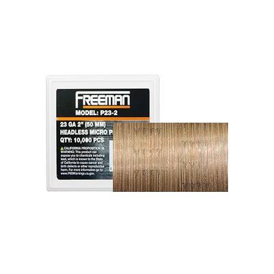 Freeman 23-Gauge 2" Headless Micro Pins | 10,000 Count | P23-2 | Solid Steel | Indoor | Trim, Moulding, Cabinetry, Picture Frames, Hobbies and Crafts