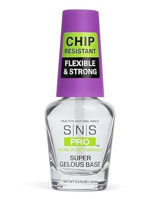 SNS Base Coat Nail Polish for Nail Dip Powder, Super Gelous Base - Long-Lasting & Fast-Drying Nail Strengtheners Gel Base for Premium Colors - Low Odor & No UV Lamp Required - 0.5 oz.