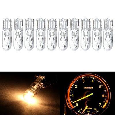 cciyu 10x T5 Halogen Bulbs Wedge 74 White Dashboard Gauge Side Light Bulb | T5 12V Car Turn Signal Light Bulbs Flat Foot Vehicle Side Marker Lamp Bulbs,Auto Interior Bulbs,Universal for SUV, Truck