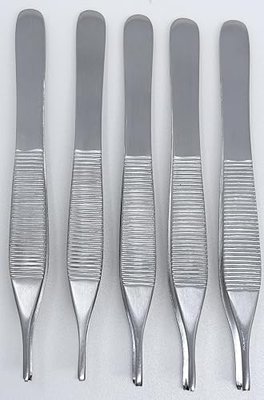 Adson Tissue Surgical Forceps 4 3/4 inches 1x2 Teeth Stainless (5)
