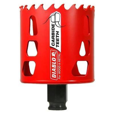 Diablo Carbide Teeth Hole Saw - 2-5/8" Diameter, 2-3/8" Length | Ideal for Wood and Metal - Fits with Snap-Lock Plus Mandrel System, Tool-Free Plug Ejection - DHS2625CT
