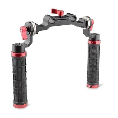 CAMVATE Rubber Handle Grip Shoulder Mount Rig with M6 Rosette Accessory | for DSLR Camera ,Red,M6 thread,31.8 mm