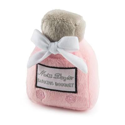 Haute Diggity Dog Miss Dogior Perfume, Plush Designer Dog Toys with Interactive Squeaker, Stimulating Pet Enrichment, Machine-Washable & Safe Materials for All Breeds, One Size