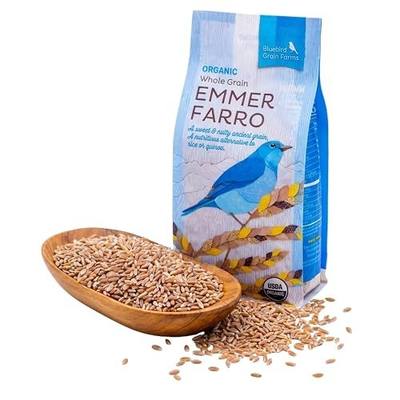 Bluebird Grain Farms Organic Whole Grain Emmer Farro, 1 Lb.
