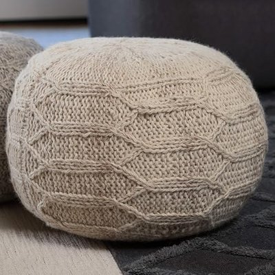 Christopher Knight Home Malibu Fabric Pouf, Ivory
