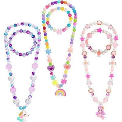PinkSheep Toddler Jewelry, Kids Necklace and Bracelet 3 Pack | Little Girls Jewelry In Box, Girls Birthday Party Christmas Gift