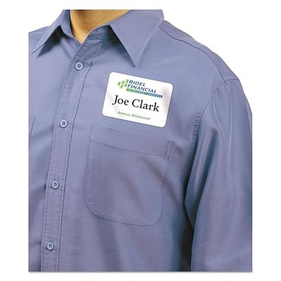White Adhesive Name Badges - 5395