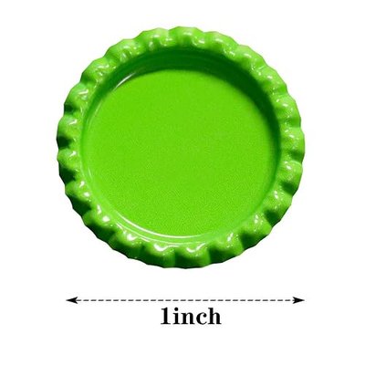 RUTICH 100 PCS Flat Decorative Bottle Cap Craft Bottle Stickers Double Sideds Printed for Hair Bows, DIY Pendants or Craft ScraPbooks,Mixed Colors(10 Colors)