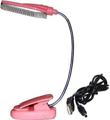 USB Portable Reading Lamp with 28 Bright LED Lights, Flexible Gooseneck and Clip Mount for Notebook Laptop, Desktop, PC and MAC Computers + On / Off Switch (Pink)
