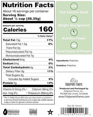 Fiddyment Farms 1 Lb. Raw Pistachio Kernels