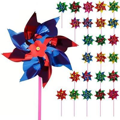 JOHOUSE 100 PCS Pinwheels for Kids, Pinwheels for Yard and Garden | Garden Party Favors, Yard Decorations, DIY Crafts