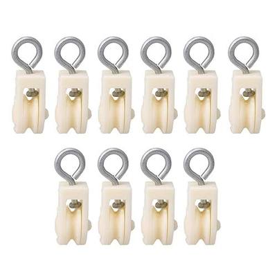 RDEXP White Lightweight Plastic 8mm Single Sheave Lift Pulley for Chicken Poultry Farms Pack of 10