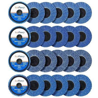 LotFancy 3 Inch Flap Disc, 24PCS 40 60 80 120 Grit Assorted Grinding Wheels, Roll Lock Sanding Disc, High Density Zirconia Grinding Disc, Flat Type 27