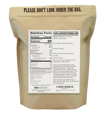 Anthony's Organic Coconut Milk Powder, 1 lb, Gluten Free, Vegan & Dairy Free, Creamer Alternative, Keto Friendly