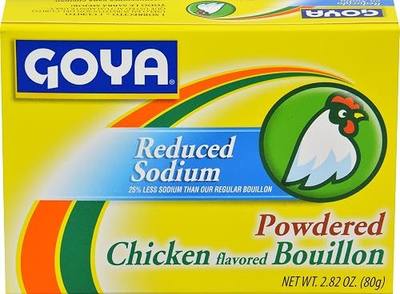 Goya Chicken Bouillon Reduced Sodium, Instant Broth, Seasoning, 2.82 Ounce | Instant Broth and Seasoning for Soups, Stews, Rice and Gravy, Latin Flavor, Satisfying Flavor in Every Bite, Great Taste