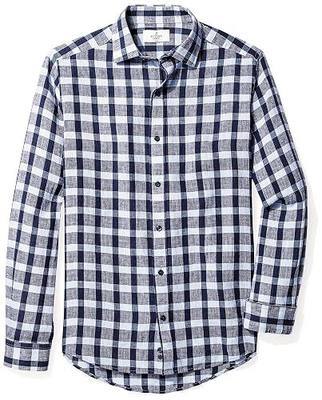 Amazon Brand - Buttoned Down Men's Fitted Casual Linen Cotton Shirt