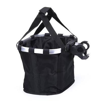 Pet Dog Bike Basket & Carrier Bag- Foldable Detachable Pet Travel Bicycle Basket - Small Animal Dog Cat Rabbit Bike Ride Basket Carrier (Black)
