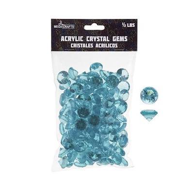 Mega Crafts 1/2 Pound Acrylic Small Diamonds Aqua, Sparkling Crystal-Like Plastic Shiny Gems, Arts & Crafts, Vase Fillers, Table Scatters, Weddings, Event Party Decoration, Pebble Stones
