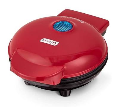 DASH Mini Maker Portable Grill Machine + Panini Press for 4" Burgers, Sliders, Sandwiches, Chicken + Other On the Go Breakfast, Lunch, or Snacks with Recipe Guide - Red