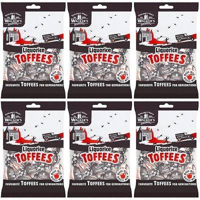 Walkers Nonsuch Liquorice Toffees Bag 5.29 Oz (Pack of 6) – Black Licorice Candy, British Chewy Toffee Candy, Old Fashioned Sweets, Traditional English Treats, Imported from UK