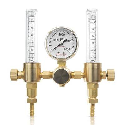 Premium Dual Argon Regulator for TIG/MIG Welding | Welding Gas Regulator & Flow Meter 0-60CFH CGA580 - LIFETIME USA Warranty