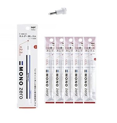 Tombow Mono Zero Eraser Pen (1 Eraser Pen and 10 Refills, 2.3mm Round Tip)