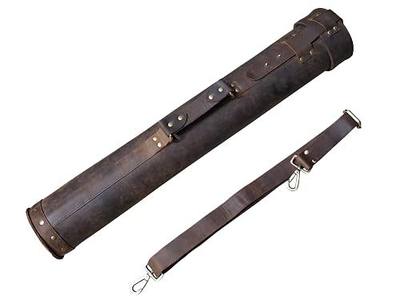 ONE LEAF Leather Document Tube Art Roll Blueprint Bag - Summit-26 - from