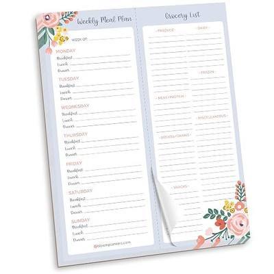 bloom daily planners Weekly Magnetic Meal Planning Pad for Fridge with Tear-Off Grocery Shopping List - Hanging Food/Menu Organizer Notepad with Magnets - 8.5” x 11”