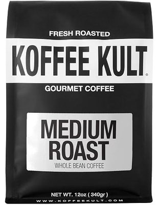 Koffee Kult Coffee Beans - Premium Medium Roast, Gourmet Whole Bean Coffee Best Coffee Bean Selection for Rich, Smooth Coffee Experience (12oz)