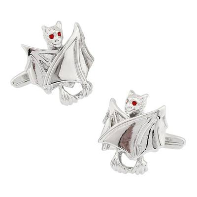MRCUFF Bat Halloween Vampire Pair Cufflinks in a Presentation Gift Box & Polishing Cloth