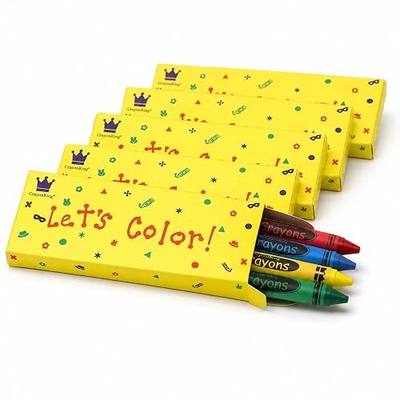 CrayonKing 200 Bulk Crayons, 50 Boxed Crayon Packs of 4 | Non-Toxic, Perfect for Restaurants, Perfect for Classrooms, Perfect for Parties, Goodie Bag Fillers, 4 Assorted Colors