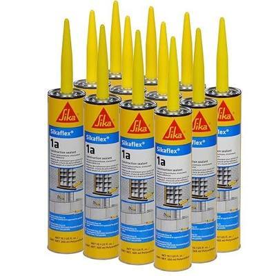 Sikaflex 1A Polyurethane Premium Grade High Performance Elastomeric Sealant, 10.1 fl oz Capacity, Aluminum Gray, 12 Tubes