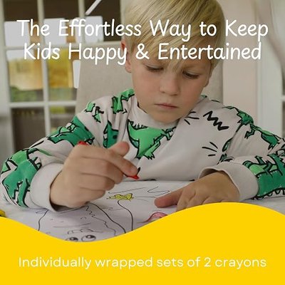 CrayonKing 2,000 Bulk Crayons, 1,000 Cello 2-Packs, Party Favors | Non-Toxic, Perfect for Restaurants, Perfect for Classrooms, Goodie Bag Fillers, Individually Wrapped, 2 Assorted Colors