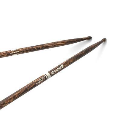 ProMark Classic Forward 5A FireGrain Drumsticks, Lacquer Finished Drum Sticks, TX5AW-FG, Oval Wood Tip, Hickory - 1 Pair