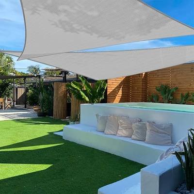 TANG 8'x8'x11' Sun Shade Sail Rignt Triangle Shade Canopy Outdoor Patio Covers UV Block Cloth for Pergola Backyard Porch Deck Garden Carport, Light Grey