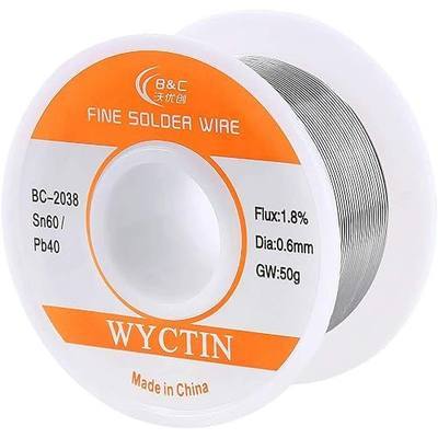 60-40 Tin Lead Rosin Core Solder Wire for Electrical Soldering and DIY 0.0236 inches(0.6mm) 0.11lbs
