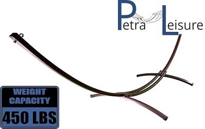 15 Ft Indoor/Outdoor Powder Coated Galvanized Steel Arc Hammock Stand. Strongest Supports Single/Double Hammock Bed.(Brown)