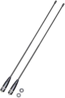 Radio Antenna for BaoFeng UV-5R/888S Long Range Walkie Talkie Antenna 15.6-Inch Whip VHF/UHF (144/430Mhz) Antenna SMA-Female(2 Pack)