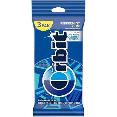 ORBIT Peppermint Sugarfree Chewing Gum, 3 Packs of 14-Pieces (42 Total Pieces)