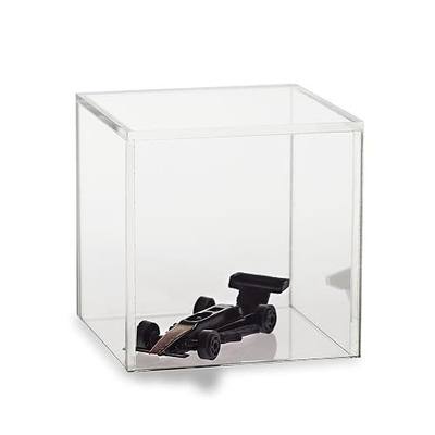 Source One Premium Clear Acrylic Display Case, Available with Additional Base (6 Inch Cube, No Base)