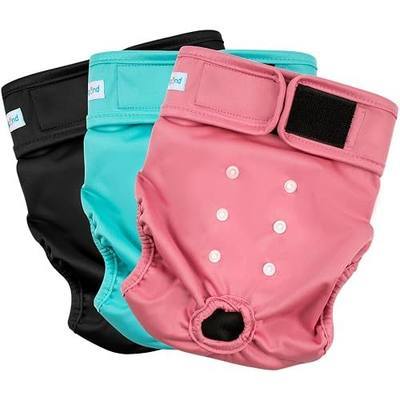 Paw Legend Washable Reusable Female Dog Period Diapers for Heat Doggie Puppy Diapers for Female Dogs (3 Pack,X-Small)